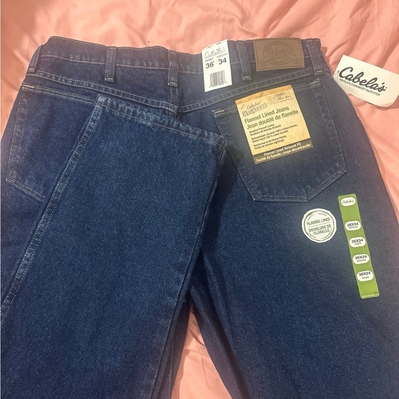 Cabela's Flannel Lined Jeans in Dark Blue - Picture 2 of 2